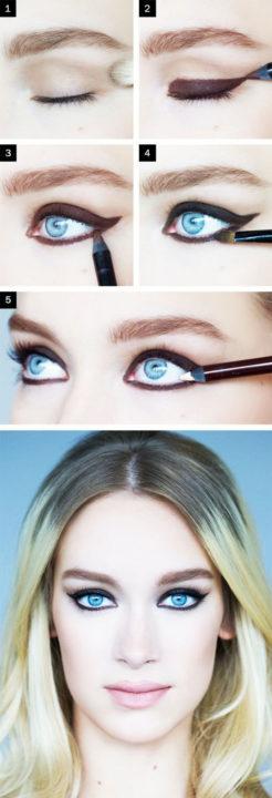 Правильно наносить макияж голубые серые глаза