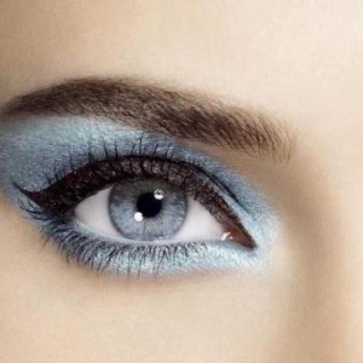 Макияж на глаза серо голубого цвета