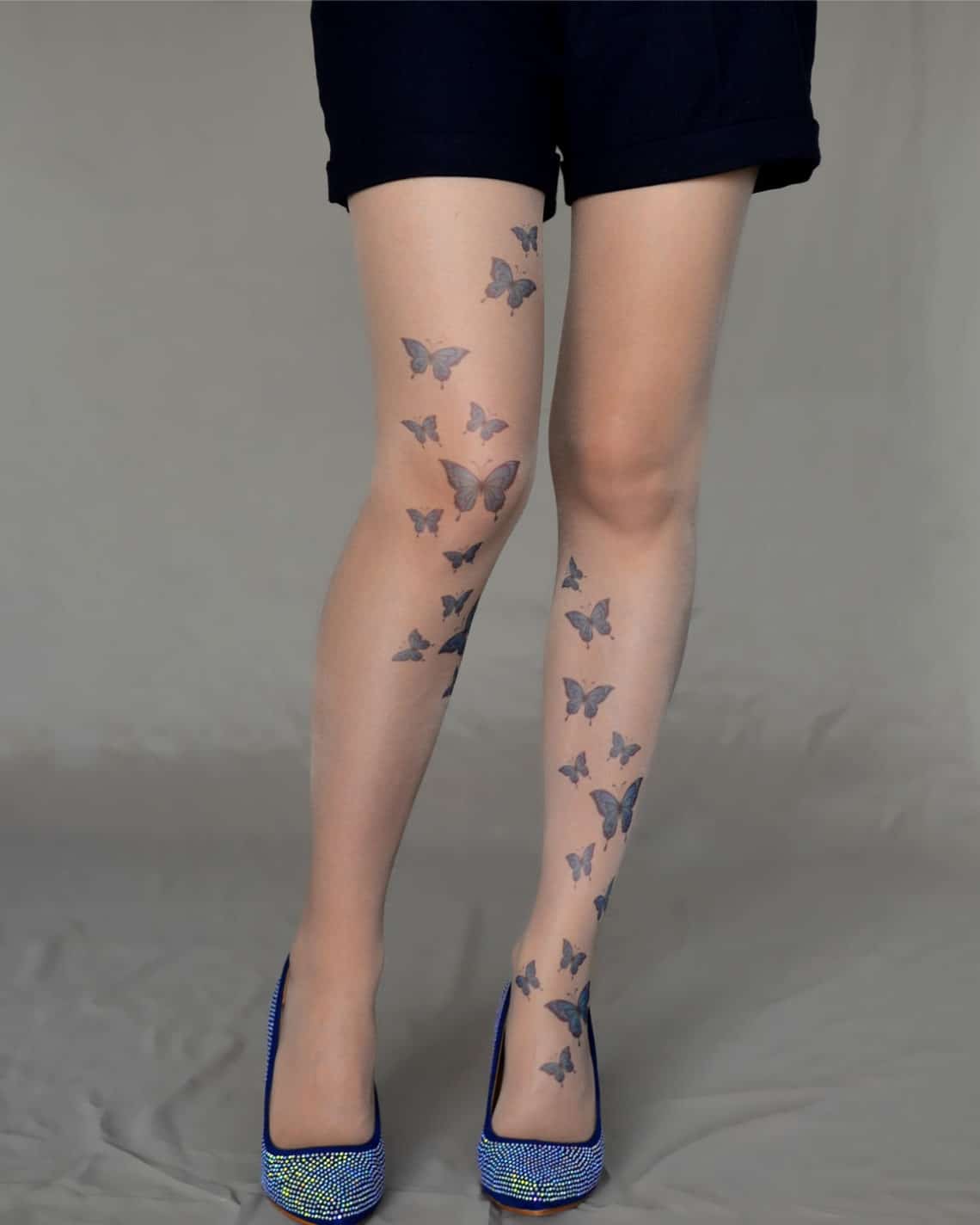 Smallmedium sexy butterfly tattoo tights
